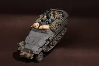 1:35 rășină de turnare al doilea Război Mondial 6-persoană grupa model de vehicul joc de rășină soldat model