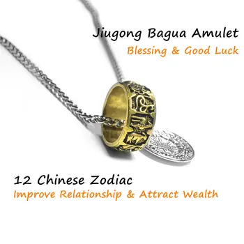 12 Zodiac Chinezesc Pandantiv Colier Simbol de Bogăție și Noroc Farmecul Colier Feng Shui Credință Accesorii Barbati Femei Coliere