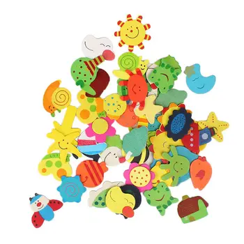 12pcs Noutate Animale din Lemn de Desene animate Magnet de Frigider Autocolant Drăguț Amuzant Frigider Jucărie Colorat pentru Copii Jucarii pentru Copii