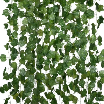 1buc 2.4 M Artificiale Iedera Verde coroană din Frunze de Plante de Viță de vie Fals Frunze Decor Acasă Ratan din Plastic Șir Decor de Perete