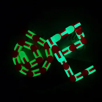 4buc Traznita Piese Luminos S Puzzle Colorat Senzoriale Frământa Jucării de Decompresie Pliere a Lanțului de Mână Spinner Copii Adulți 24 De Link-uri #