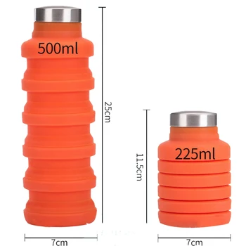 500ml Silicon Creative Stors Reglabil Sticle de Apă Pliere Sport Turism Alpinism Drumeții Sticle de Băutură Sport Fierbător J15