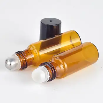 5PC/Pachet 3 ml 5 ml 10 ml Amber Subțire de Sticlă se Rostogolească pe Sticlă Flacoane Esențiale Eșantion de Ulei /Sticlă Test Mingea de Metal de Înaltă Calitate R B4Y4