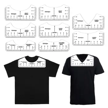 8PCS T-shirt Conducător Ghid de Proiectare Pentru Față Și Spate De Haine V-neck Instrument de Aliniere Pentru Adulți, Adolescenți Și Copii