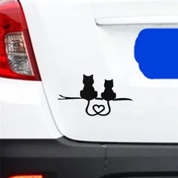 Accesorii Auto de Vinil Styling Auto Cuplu Cat Masina Dragoste Autocolante Animale iubesc pisica drăguț decal camion masina autocolant