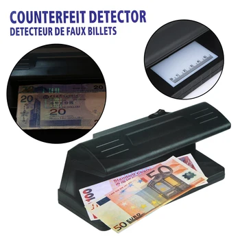 Alloet Lumina UV Practice proiect de Lege Contrafăcut Moneda Fals Detector Bani Checker UE Plug de Culoare Neagra Mașină de numărat Bani