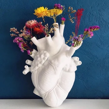 Anatomică în Formă de Inimă Flori Vaza Stil Nordic Ghiveci de Artă Vaze Sculptura Desktop Ghiveci pentru Decor Acasă Ornament Cadouri