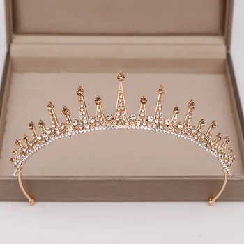 Aur, Argint Culoare De Nunta Accesorii De Par Cristal De Păr Bijuterii Pentru Femei, Diademe Regina Printesa Bandă De Moda Coroane Tiara
