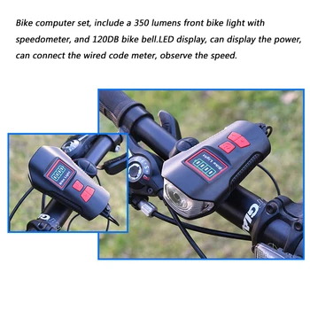 Bicicleta Vitezometru Bicicleta Lumina USB Reîncărcabilă Bicicleta Fața luminos al Farurilor cu Bicicleta CONDUS Vitezometru Kilometraj