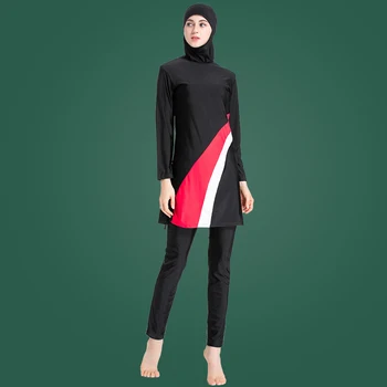 Burkini Costume de baie Musulman Conservator Femei Yongsen Fata Islamic Borkini Hijab Mare Dimensiune Maneca Lunga Haofan de costume de Baie de Acoperire-Up 6XL