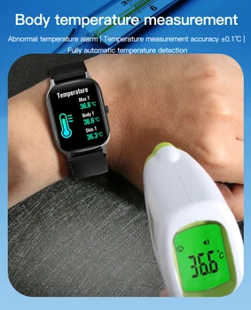 Ceas inteligent Cu Temperatura Corpului Monitor de Ritm Cardiac de Măsurare a Tensiunii Arteriale Smartwatch Bărbați Trackere de Fitness Femei ceasuri