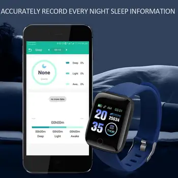 Ceas inteligent în timp Real Vremea Activitate Tracker Monitor de Ritm Cardiac Sport 116 PLUS Ceas Inteligent Femei Barbati Pentru Android IOS