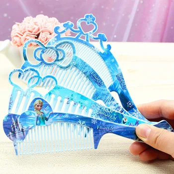 Desene animate Disney Congelate pentru copii pieptene Elsa papusa accesorii articole pentru acoperirea capului copil portabil pieptene cosmetice de jucărie fată prințesă drăguț arc pieptene