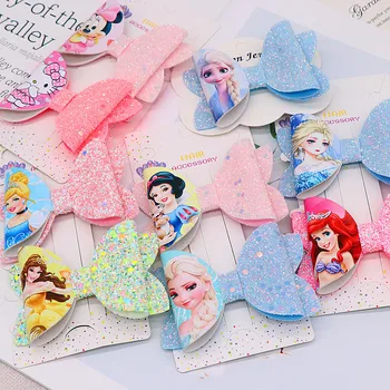 Disney Frozen Princess Aisha Tema Petrecere Copii Agrafa Print Arc Ac De Păr Frizură Fata De Păr Accesorii De Crăciun Cadou De Ziua De Nastere