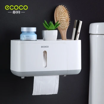 ECOCO Organizator de Baie Cutie de Depozitare Titularul de Hârtie Igienică Cutie de Tesut Impermeabil Perete Montat Rola de Hartie Dispenser de Hârtie