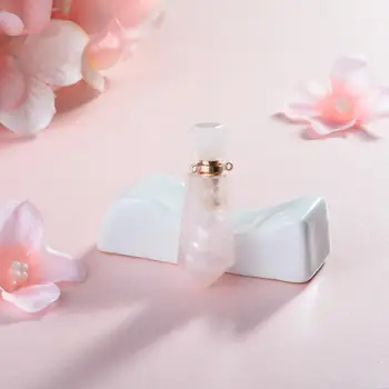 EUDORA roz Natural piatra de Cristal Ulei Esențial de Sticla de Parfum Pandantiv Coliere din Oțel Inoxidabil Bijuterii DIY CZ de Vindecare Colier
