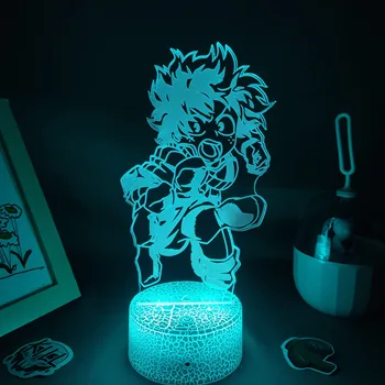 Figura Anime Midoriya Izuku USB cu Led-uri RGB Noaptea Lumini Colorate Cadouri Pentru Prieteni Manga pe Masa din Dormitor Decor Eroul Meu mediul Academic Lampa