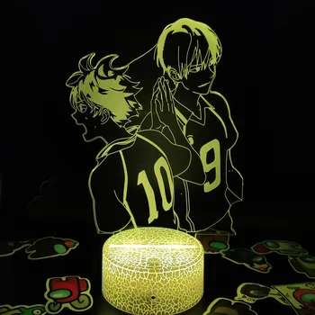 Haikyuu Tobio Kageyama si Hinata Shoyo anime 3D led iluzie lumini de Noapte creative cool cadou pentru prietenul lampă de lavă Manga decor