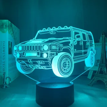Iluzia 3d Lampa de Noapte Masina SUV Led cu Senzor Tactil Colorat Veioza pentru Camera Decor Vehicul Picătură de Transport maritim Acrilice Led Lumina de Noapte