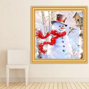 IY 5D Diamant Pictura Moș Crăciun, om de Zăpadă Cusatura Cruce Burghiu Plin de Broderie Arta Mozaic Imagine de Pietre Cadou de Crăciun