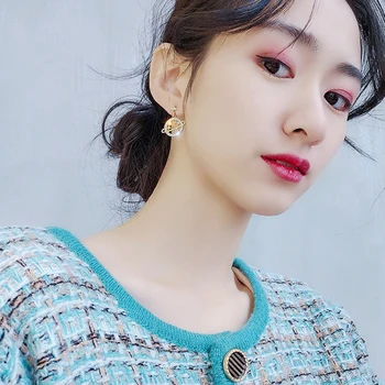 Moda coreeană Univers, Planetă, Stea Picătură Cercei pentru Femeile Estetice Zircon picătură Cercei la Modă În 2020 Femme Saturn Bijuterii