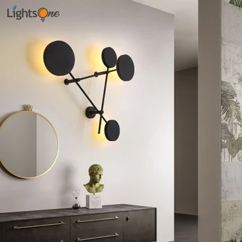 Nordic camera de zi lumina de perete modern, minimalist personalitate creatoare rotund cald dormitor lampă de perete