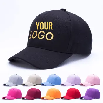 Personalizat baseball cap de imprimare logo-ul de text foto broderie casual solid pălării pură, de culoare neagra cap sepci Snapback pentru barbati femei gorras