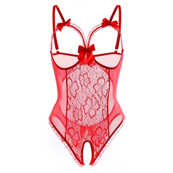 Porn Erotic Costumes Sexy Lingerie Temptation Hollow Out Open Bra Women's Underwear Perspective Lace Crotchles Exotic Dresses
