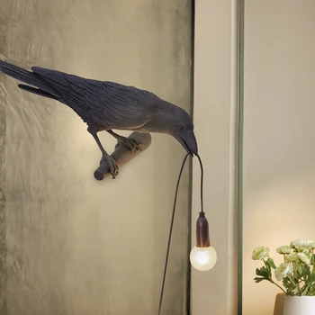 Păsări Lampă De Masă Italiană Dormitor Noptieră Raven Lumina De Noapte Culoar Restaurant Pasăre De Perete De Lumină Interioară Acasă, Corp De Iluminat