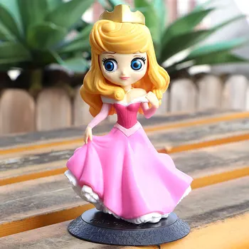 Q Posket Printesa Alba ca Zapada, Elsa Anna, Rapunzel, Jasmine, Cenusareasa Sofia Arale Mulan PVC Figura Model de Jucărie Tort Model de Păpuși Cadouri