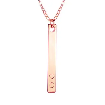 Scrisoare inițială Colier pentru Femei Barbati Geometrice Verticale Bar Stick Colier O-Z Alfabet Colier Cadou de Ziua Abc Bijuterii