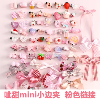 Strawberry Pink Dessert Hairclip Headdress Edge Clamp Lolita Sweet Mother Ci Sweet Double Ponytail Lo Mother Bow