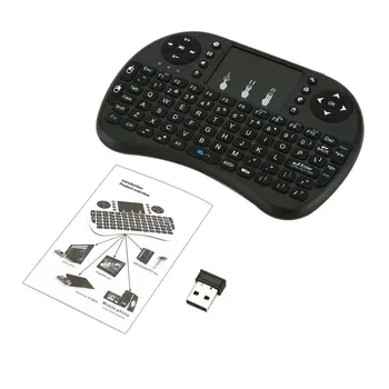 Tastatura Wireless pentru Android TV Box PC, laptop 92 Cheile DPI Wireless lumina de Fundal Tastatură cu Touchpad Mouse-ul reglabil 2.4 GHz