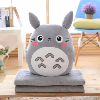 Totoro De Pluș Pernă Multifuncțională 3 În 1 Pernă Totoro Mână Caldă, Perna Copii Pentru Copii Pătură Umplute Anime Figura Jucărie