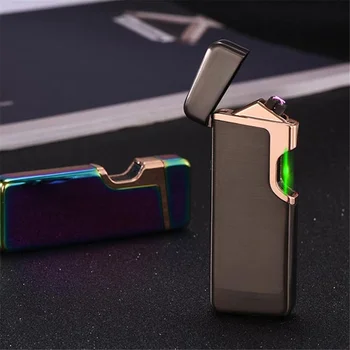 USB cu Plasmă Dublu Arc Bricheta Windproof cu Laser fără flacără de Aprindere Metal Electronice Turbo Bricheta Nefumători Instrumente Bărbați Gadget-uri Cadou