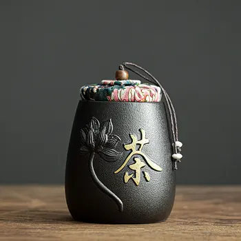 Uz Casnic, Ceramică Grosieră Ceai Caddy Creative Kungfu Set De Ceai De Stocare Oală Ceremonia Ceaiului Accesorii Umiditate Sigilate Colectorului