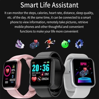 Y68 Ceas Inteligent Viață Impermeabil Fitness Tracker Monitor de Ritm Cardiac tensiunea Arterială Bluetooth D20 Smartwatch Pentru IOS Android Ceas